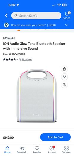 ION GLOW TONE Bluetooth speaker with impressive sound