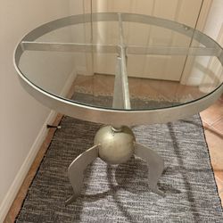 Side Table- Metal And Glass