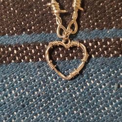 Barbed Wire Heart Necklace