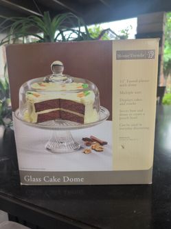 HomeTrends Glass Cake Dome with Footed Platter