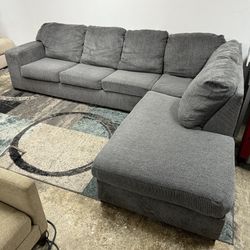 Gray Sectional Sofa Free Delivery Large Couch 