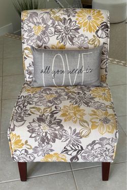Linon Lily Gray and Gold Accent Slipper Chair