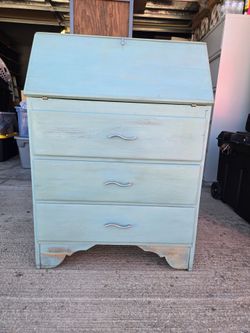 Vintage teal secretary desk