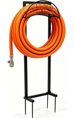 Garden Hose Holder, 57 Inch Extra Tall Freestanding Water Hose Stand, Heavy Duty Stainless Steel Ground Stake with Triangle Reinforcement, (2659)