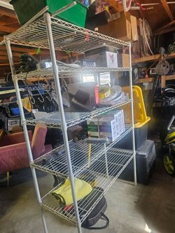 White metal shelf