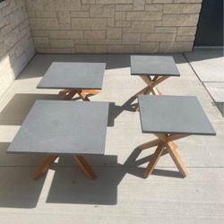 West Elm Angle Leg Concrete Top Side Table -available 4 pieces price for one 125$