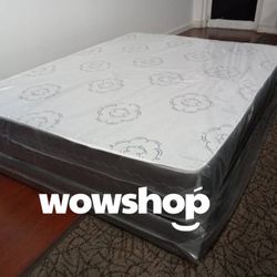 Queen Size Plush Brand New 💙 With Box Spring Free