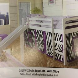 Donco Loft Bed with slide and tent