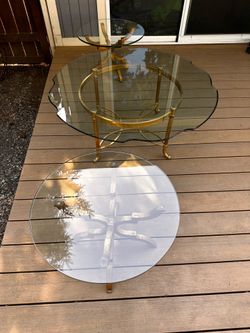 Glass coffee table set