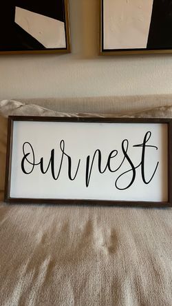 Our Nest Framed Wood Sign