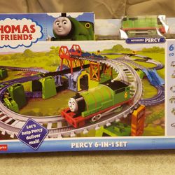 Fisher-Price Thomas & Friends Percy 6-in-1 Set with Motorized Percy Engine!