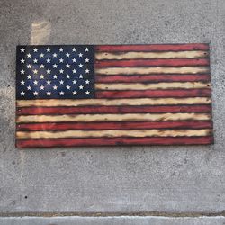Distressed Wooden American Flag
