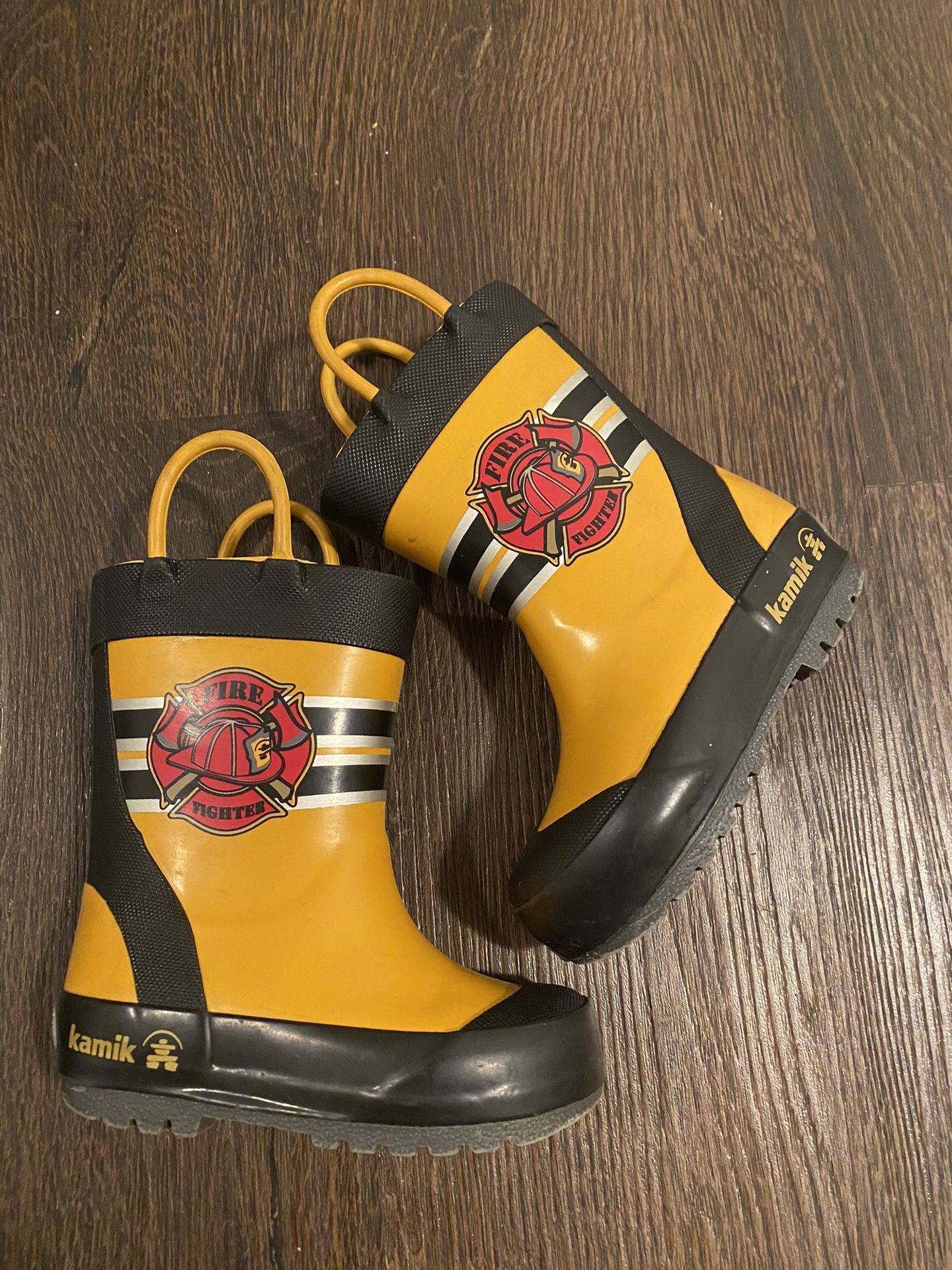 No Boys Firefighter Rain Boots Size 5 Toddler By Kamik 