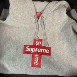 Supreme Box Logo Hoodie Grey Cross Small  