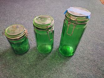 Green Glass Jars