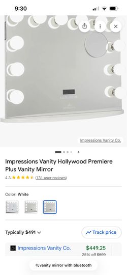 Vanity mirror w Bluetooth and vanity