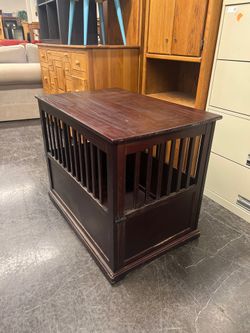 Extra Large Espresso Wooden Pet Crate End Table