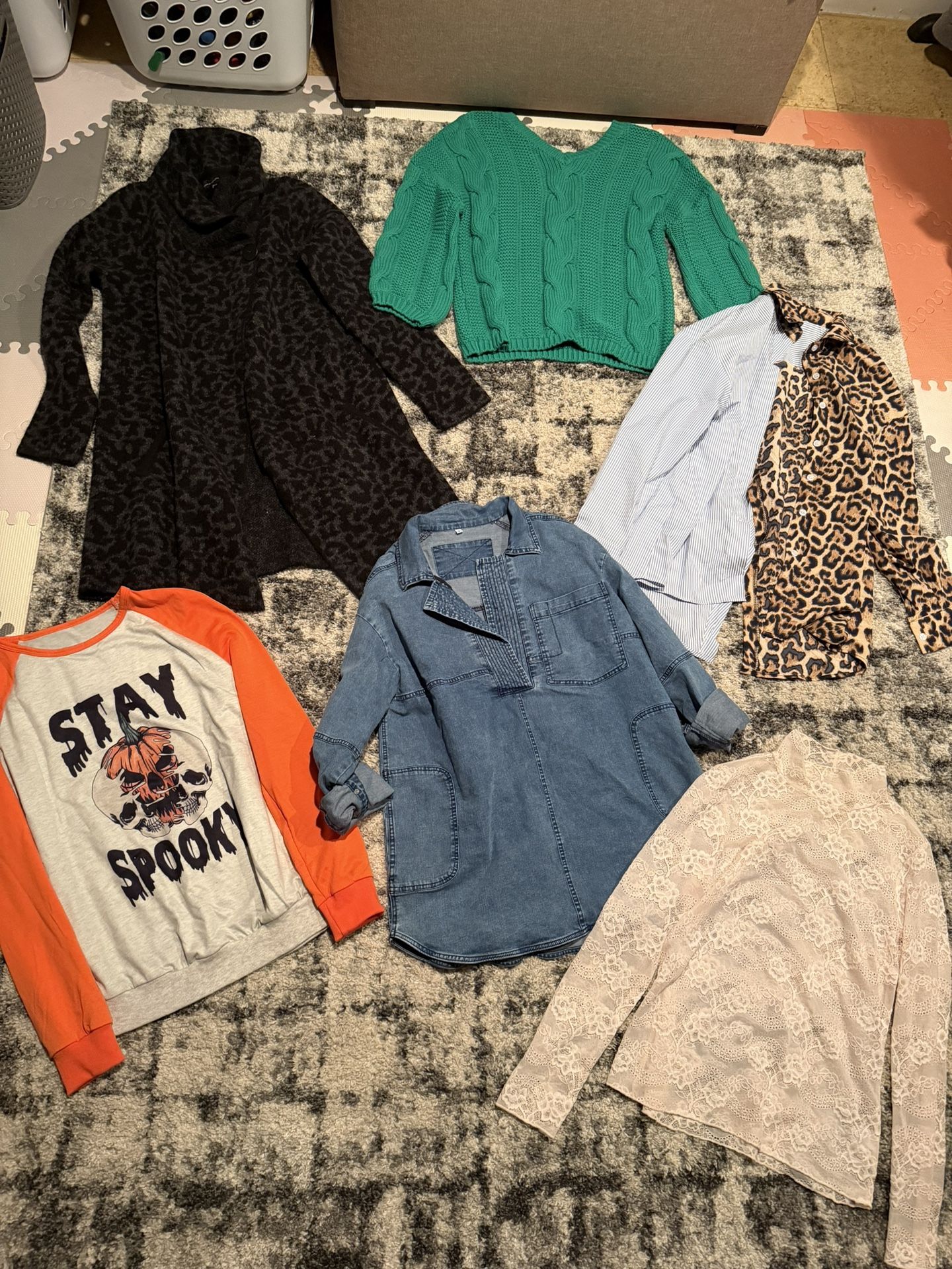 Bundle Of Women’s Fall Winter Long Sleeve Shirts, Sweaters, Cardigans Blazers Jackets Hoodies