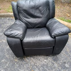 Black Faux Leather Chair [ Rocks But Doesn't Recline) Thumbnail