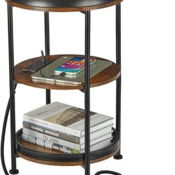 Round Side Table With Charging Station New In Box Pick Up In Pomona $50