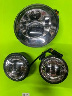 Headlight and passing lights led for motorcycle