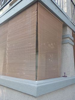 2 Outdoor Bamboo Roll-Up Window Shades