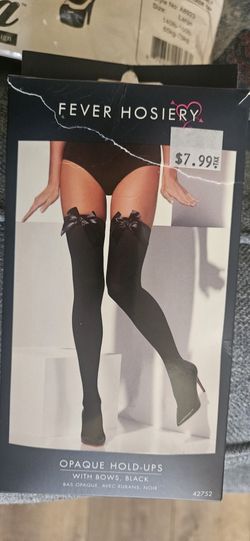 Hosiery Stalking Opaque Black With Bows One-size