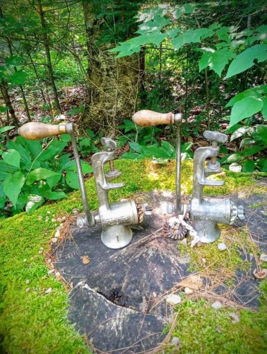 Pair of Antique Universal Meat grinders No 1 (Rare find!) food chopper 1897