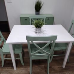 White And  Mint Green Dining Set (New)