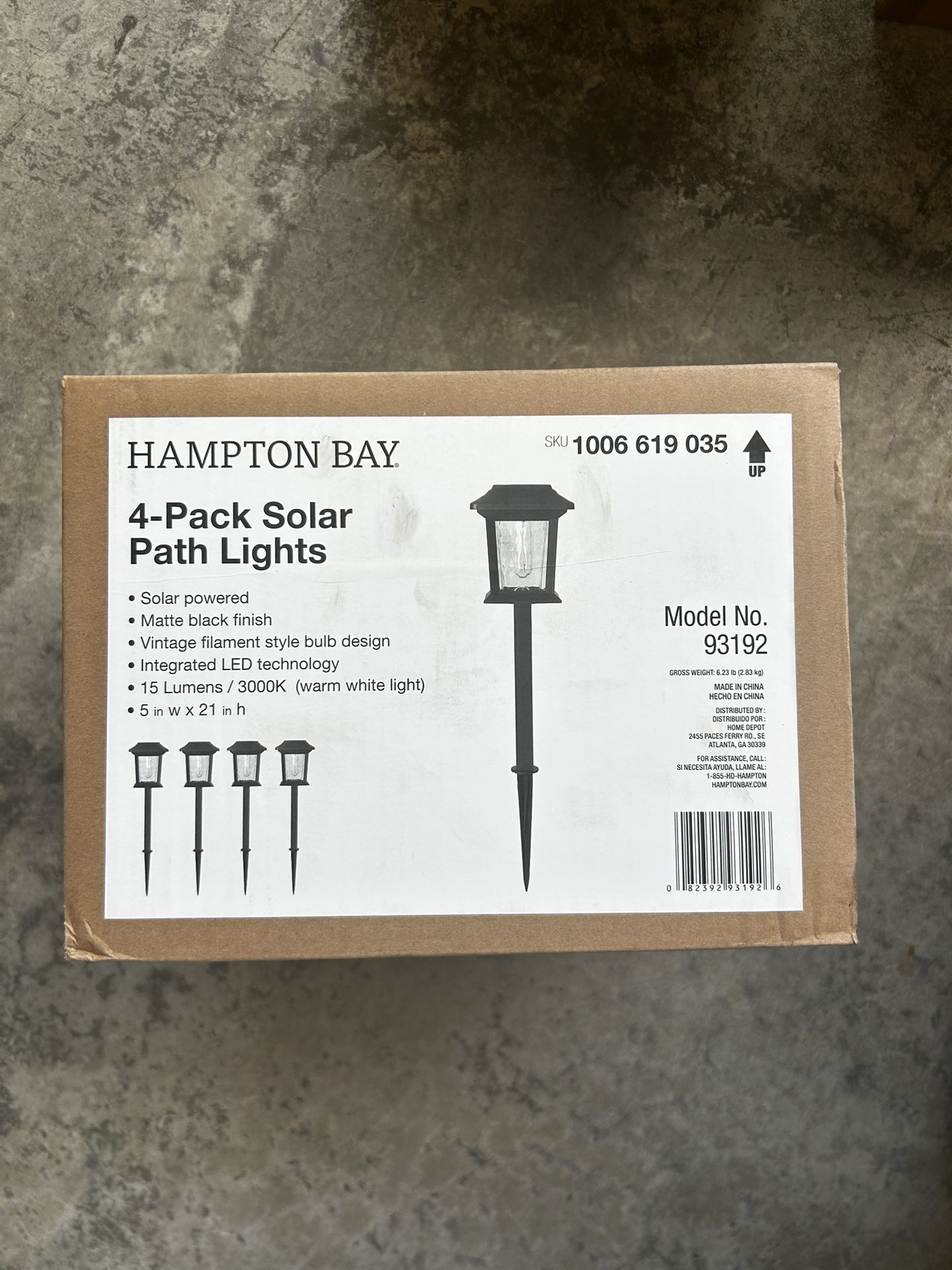 Hampton Bay 4 Pack Solar Path Lights