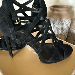 black & sparkly heels