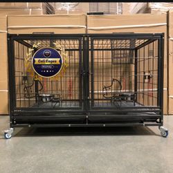Dog Pet Cage Kennel Size 43” With Divdier And Feeding Bowls New In Box 📦 