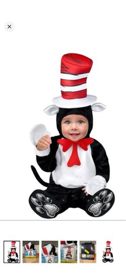 Dr. Seuss Cat in the Hat infant Costume jumpsuit and hat size 0-6M