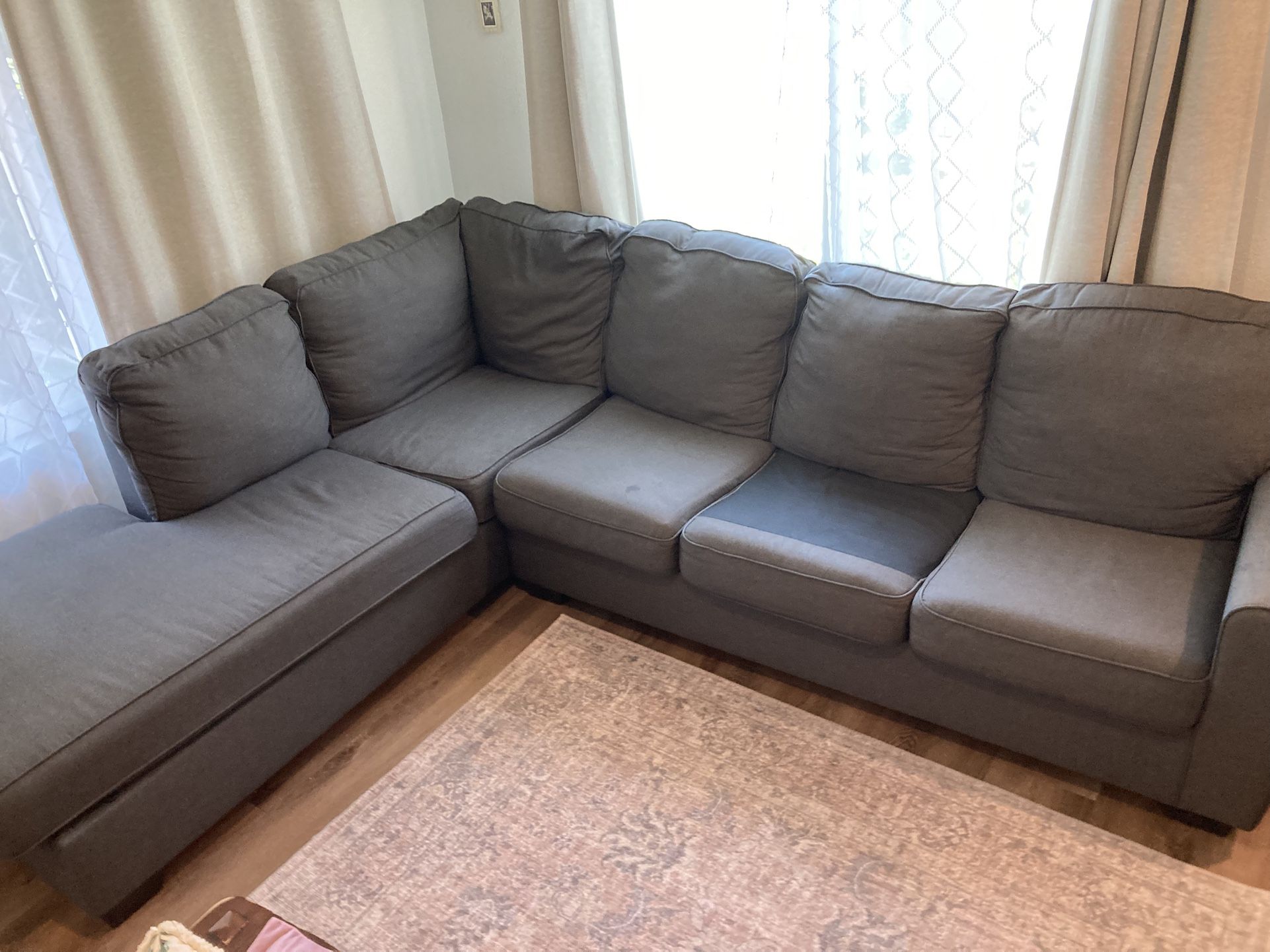 Living Spaces Dark Gray Sofa w/ Chaise