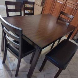 Solid Eood 6pc Dining Table Set