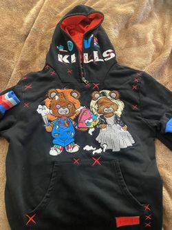 Love Kills Chucky & Tiffany Bear Hoodie