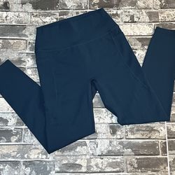 Vital Apparel High-Waisted Leggings – Women’s Size Large (Teal/Blue)