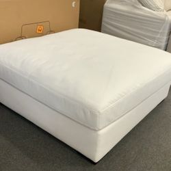 New Stone & Beam Down Filled Lauren Ottoman in Pearl