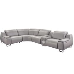 New COSTCO Genuine Real Leather Reclining Sectional Sofa Couch