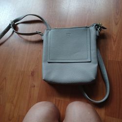Tutilo New York Gray Pebbled Crossbody Purse/handbag