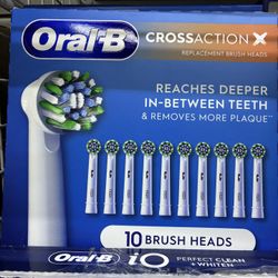 Oral-B CrossAction X Replacement Brush Heads, 10-Pack