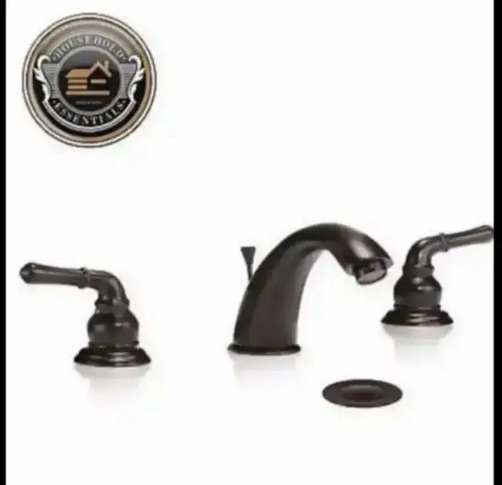 8" Oil Rubbed Bronze Widespread Bathroom Faucet with Drain......... CHECK OUT MY PAGE FOR MORE ITEMSQ