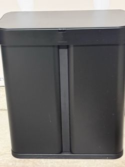Simple human- Black Dual Compartment Trash Can Sensor / Voice Activated