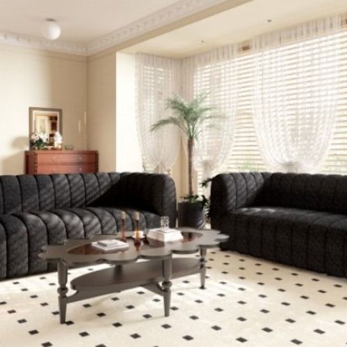 Brand New Black Contemporary Style Sofa & Loveseat 