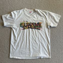 Supreme Paint Logo T Shirt White Size Medium