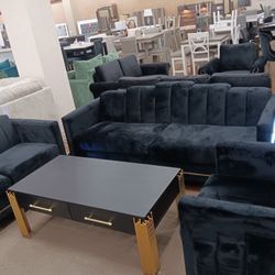 Black 3pc Sofa Set 