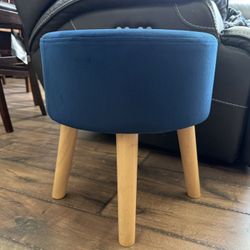 Navy Velvet Stool