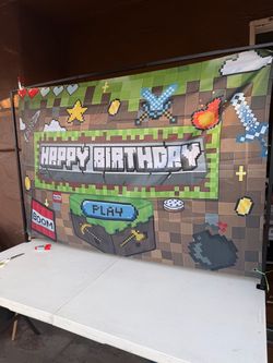 Minecraft birthday banner $5
