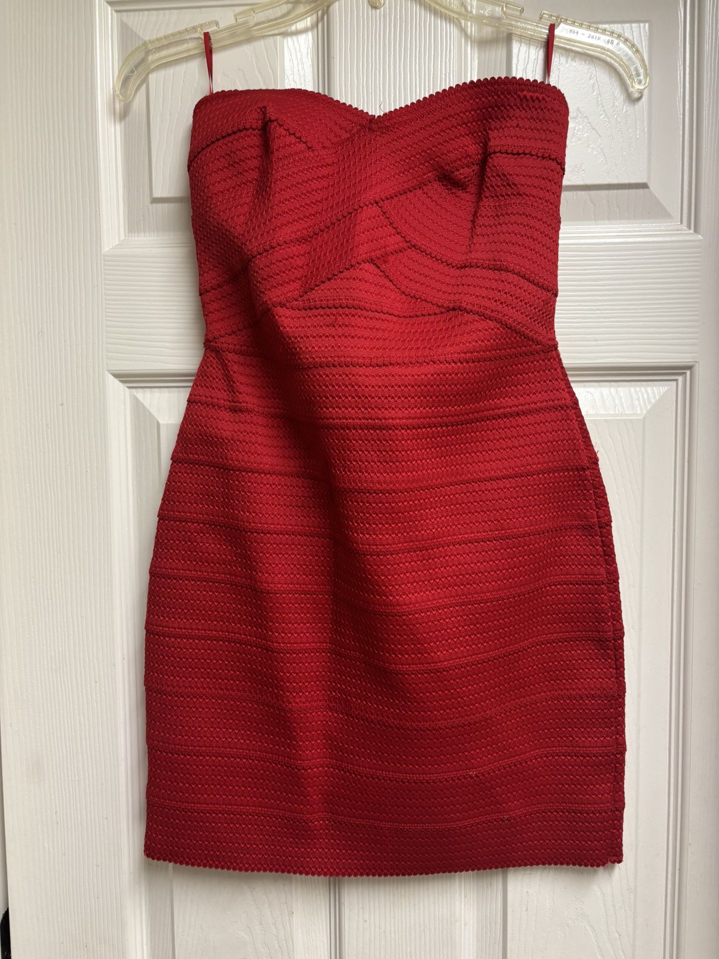 Express Vibrant Red Strapless Dress ❤️ XS