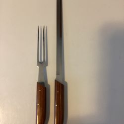 Vintage Vintage Robeson Shur Edge Gourmet Carving Set With Hardwood Case